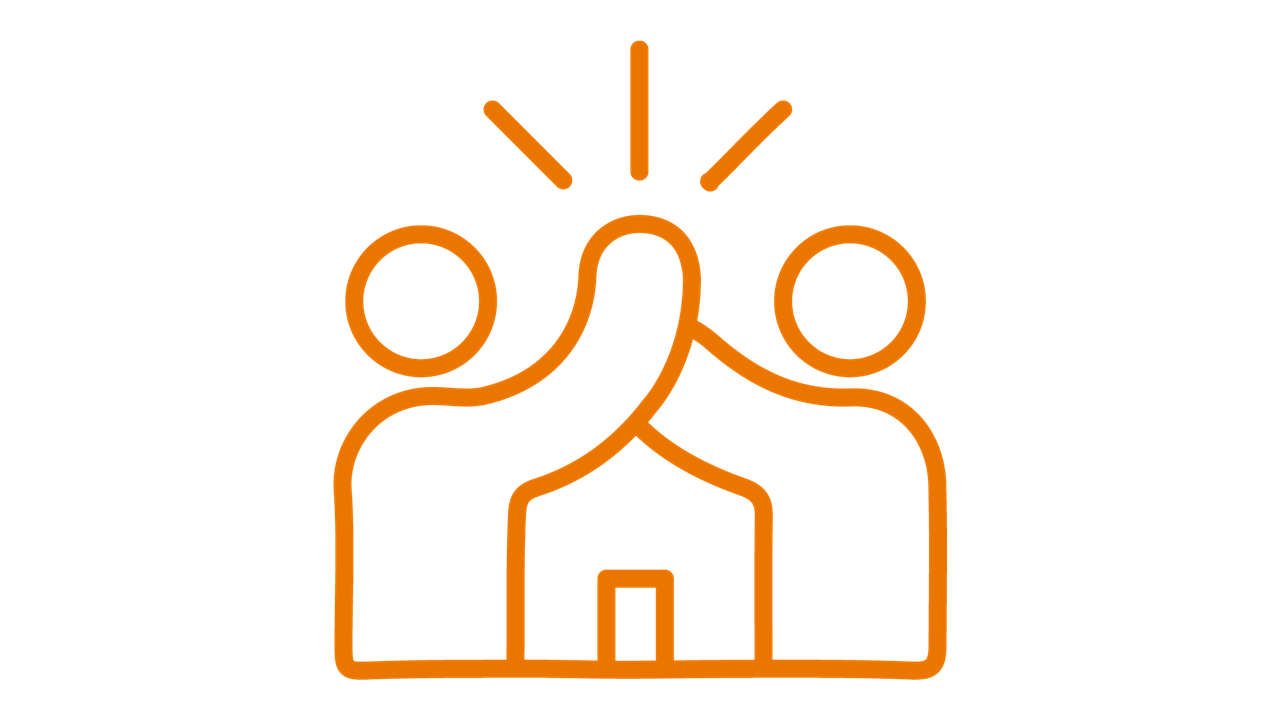 Orange high five icon