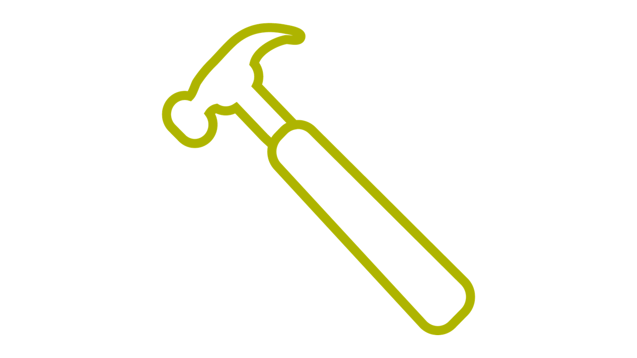 Green hammer icon