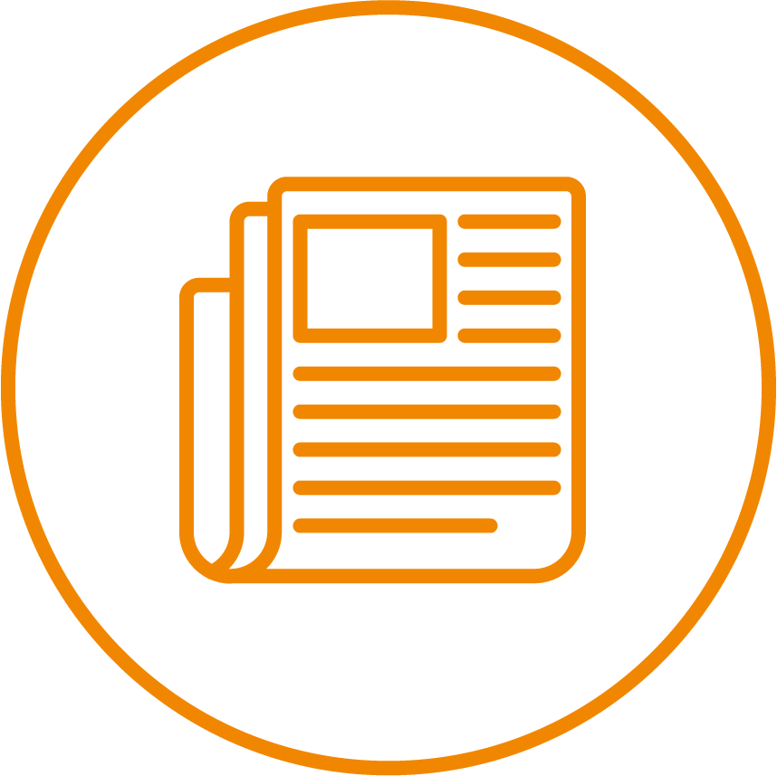 Outline of a newspaper icon