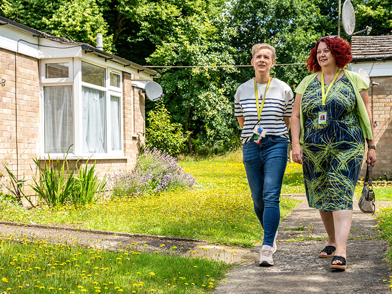 Housing officers walking outside
